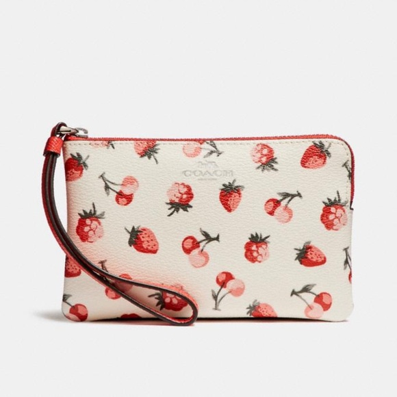 Coach Handbags - Corner Zip Wristlet With Fruit Print